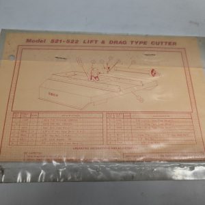 Imco Model 521 522 Lift Drag Type Cutter Instructions Parts List Catalog