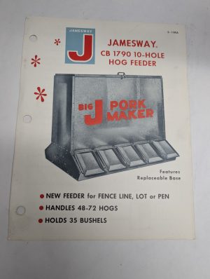 Jamesway Cb 1790 10 Hole Hog Feeder Sales Literature Brochure Catalog