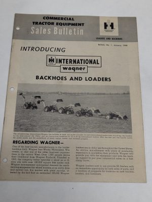 International Harvester Ih Commercial Tractor Equipment Sales Bulletin #1 1958