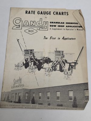 Gandy Rate Gauge Charts 901 Granular Chemical Row Crop Applicator
