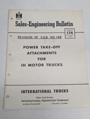 International Ih Pto Attachments Motor Trucks Sales Engineering Bulletin 1959