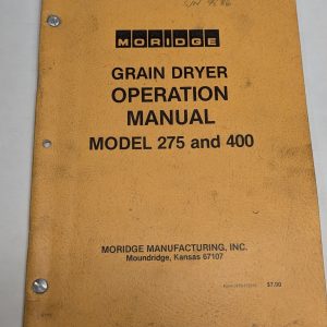 Moridge Grain Dryer Operation Service Manual Model 275 400 & Price List