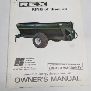 Rex King Of Them All Owners Manual Spreader 1985 Instruction Book