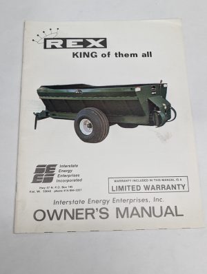Rex King Of Them All Owners Manual Spreader 1985 Instruction Book