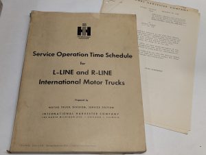 International Ih Motor Trucks L & R Line Service Operation Time Schedule Manual