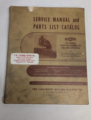 Cincinnati Service Manual Parts List Catalog 28” Series Hydro-Tel Milling 1H-Lh