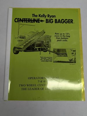 Kelly Ryan Centerline Big Bagger Operator'S Manual Two Wheel 7' 8' 9' 10'