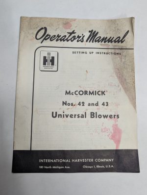 International Owners Manual Setup Instruction Mccormick 42 43 Universal Blower