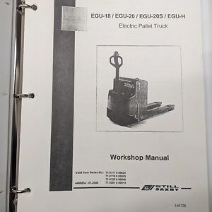Linde Egu-18 20 20S H Electric Pallet Truck Workshop Manual 2000