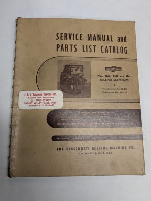 Cincinnati Milling Machine Service Manual Parts List Catalog 2Ml 2Mi 3Mi 2J-Le
