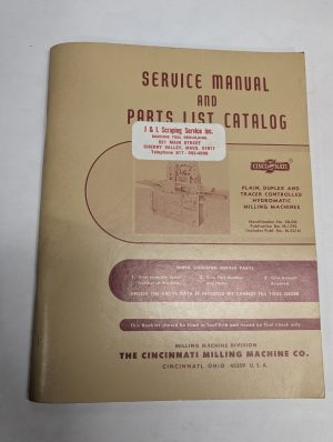 Cincinnati Parts List Service Repair Manual Hydromatic 3B-Do Plain Duplex Tracer