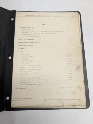 Cincinnati Parts List Catalog Manual Milling Machines 1930 Hydromatic