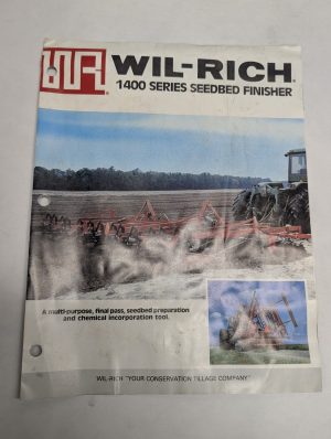 Wil-Rich 1400 Series Seedbed Finisher Sales Literature Brochure Catalog
