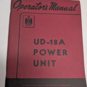 International Harvester Ih Ud-18A Power Unit Operator'S Instruction Manual 1950
