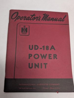 International Harvester Ih Ud-18A Power Unit Operator'S Instruction Manual 1950