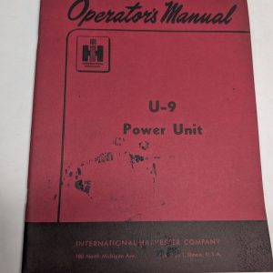 International Harvester Ih U-9 Power Unit Operator'S Instruction Manual 1951