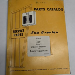 International Ih Parts List Catalog Manual Tc-205 500 Series C Crawler Tractors