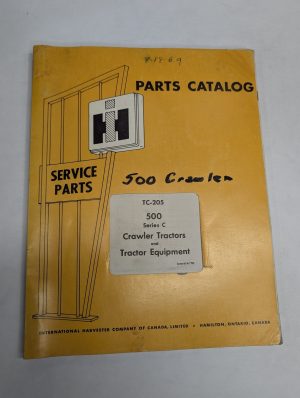 International Ih Parts List Catalog Manual Tc-205 500 Series C Crawler Tractors
