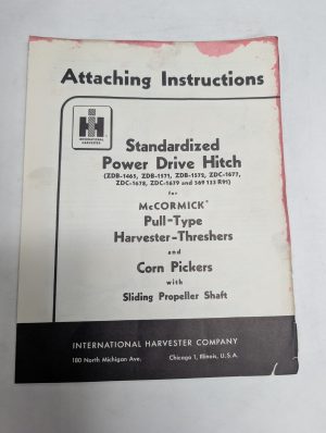 International Mccormick Attaching Instructions Power Drive Hitch Zdb Zdc
