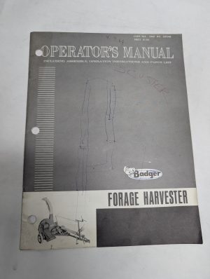 Badger Operator'S Manual Parts List Catalog Forage Harvester #307348 965