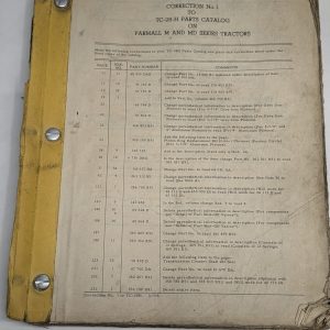 International Mccormick Farmall Parts List Catalog Manual Tc-28H M Md Tractors