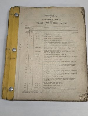 International Mccormick Farmall Parts List Catalog Manual Tc-28H M Md Tractors