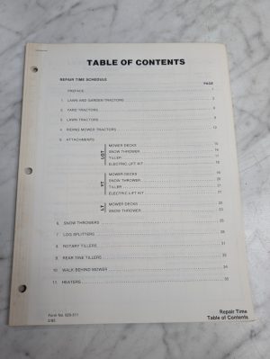 Ford Repair Service Time Schedule Consumer Products Dealer Shop Manual