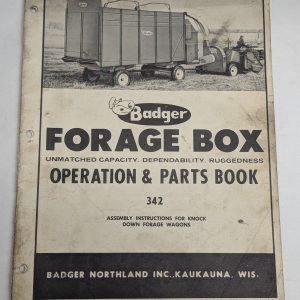 Badger Operator'S Manual Parts Book Catalog Forage Wagons Model 342