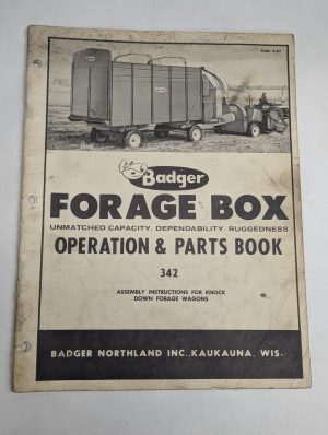 Badger Operator'S Manual Parts Book Catalog Forage Wagons Model 342