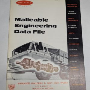 Malleable Engineering Data File Milwaukee Grey Iron 1962 Sales Information