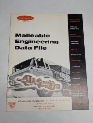 Malleable Engineering Data File Milwaukee Grey Iron 1962 Sales Information