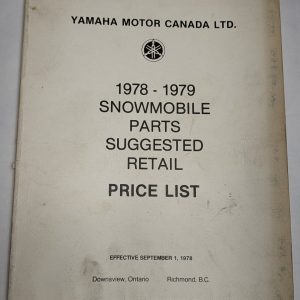 Yamaha Snowmobile Parts Suggested Retail Price List Catalog 1978 1979 Models