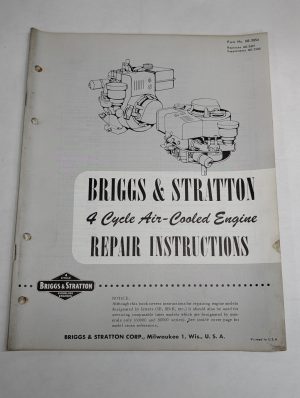 Briggs & Stratton 4 Cycle Gas Engine Repair Instruction Service Manual Ms-3854