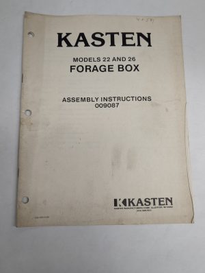 Kasten Assembly Instruction Manual # 009087 Model 22 26 Forage Box