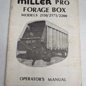 Miller Pro Forage Box Models 2150 2175 2200 Operators Owners Instruction Manual