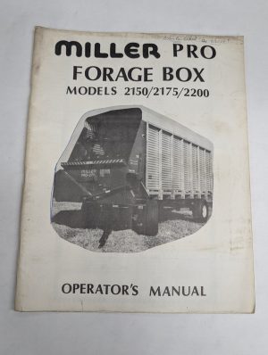 Miller Pro Forage Box Models 2150 2175 2200 Operators Owners Instruction Manual