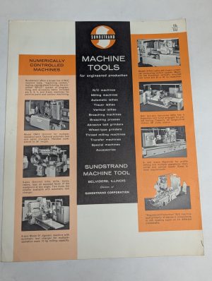 Sundstrand Machine Tools Numerically Controlled Machines Sales Catalog