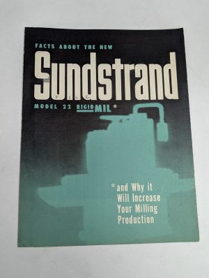 Sundstrand Machine Tools Sales Literature #22 Rigidmil Brochure Catalog