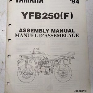 Yamaha Dealer Prep Assembly Manual Yfb250(F) 4Bd-28107-70 1994 Atv