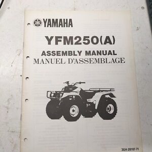 Yamaha Dealer Prep Assembly Manual Yfm250(A) 3Gh-28107-70 1989 Atv