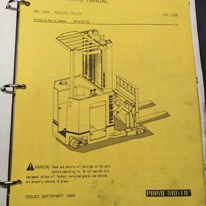 Prime Mover Rr-34B Parts Manual List Book Reach Truck Fork Lift Rr-34B 1988