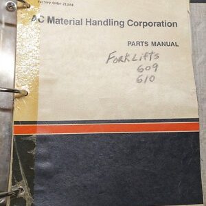 Allis Chalmers Forklift Parts Manual Ace 30K 25B 30B Ev 36 48 V Ee 1984