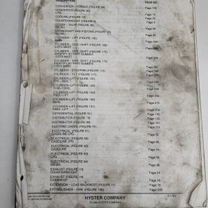 Hyster Forklift Truck Parts List Catalog Manual S70Xl80 90 100 S120Xl Spacesaver