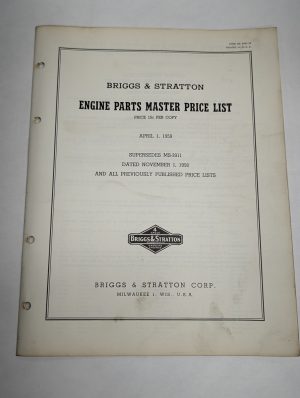 Briggs & Stratton Engine Parts Master Price List April 1 1959 Ms 3941-29 Usa