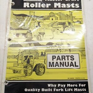 Master Craft High Visibility Roller Masts Parts Manual Book List