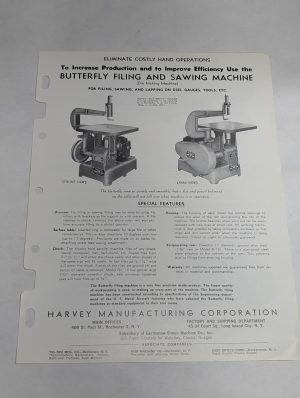 Butterfly Filing & Sawing Machine Sales Brochure Information D-10 El-12 H-14