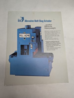 Abrasive Belt Slag Grinder Blue Devil Sales Brochure Literature Specs Sheet
