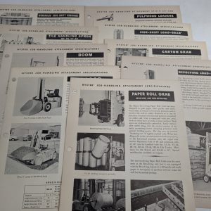 Hyster Forklift Job Handling Attachment Specifications Sheets Information 1956