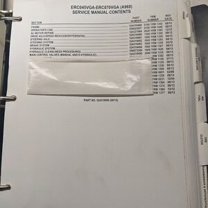 Yale Erc045Vga-Erc070Vga A968 2013 Fork Lift Service Maintenance Repair Manual