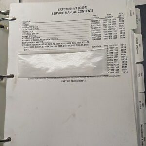 Yale Erp030/040Vt G807 2014 Fork Lift Service Maintenance Repair Manual